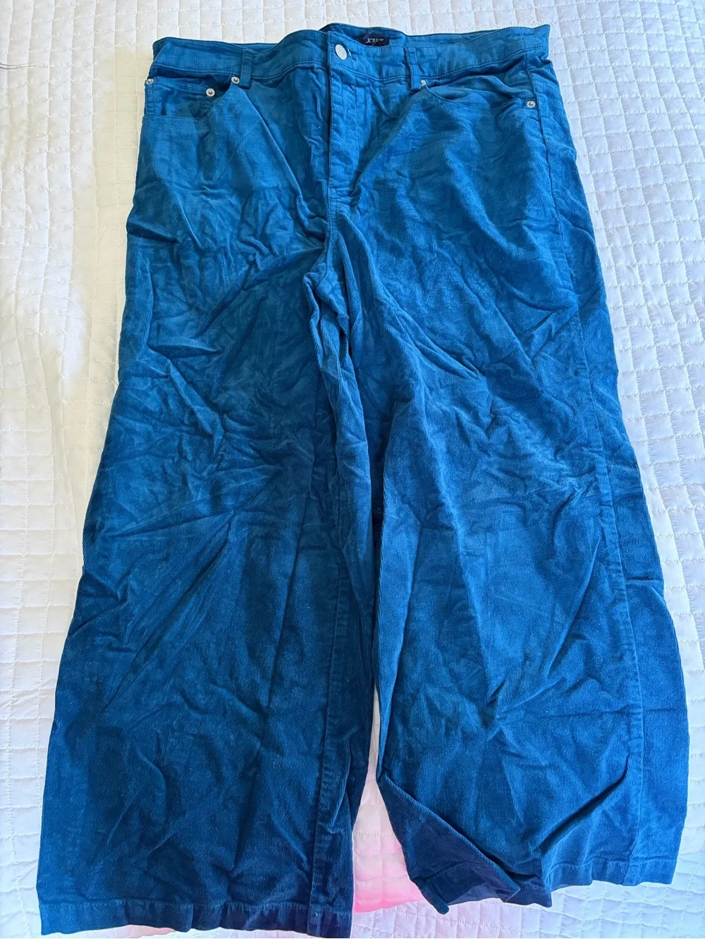 J. Crew Wide-Leg Jeans in Deep Teal